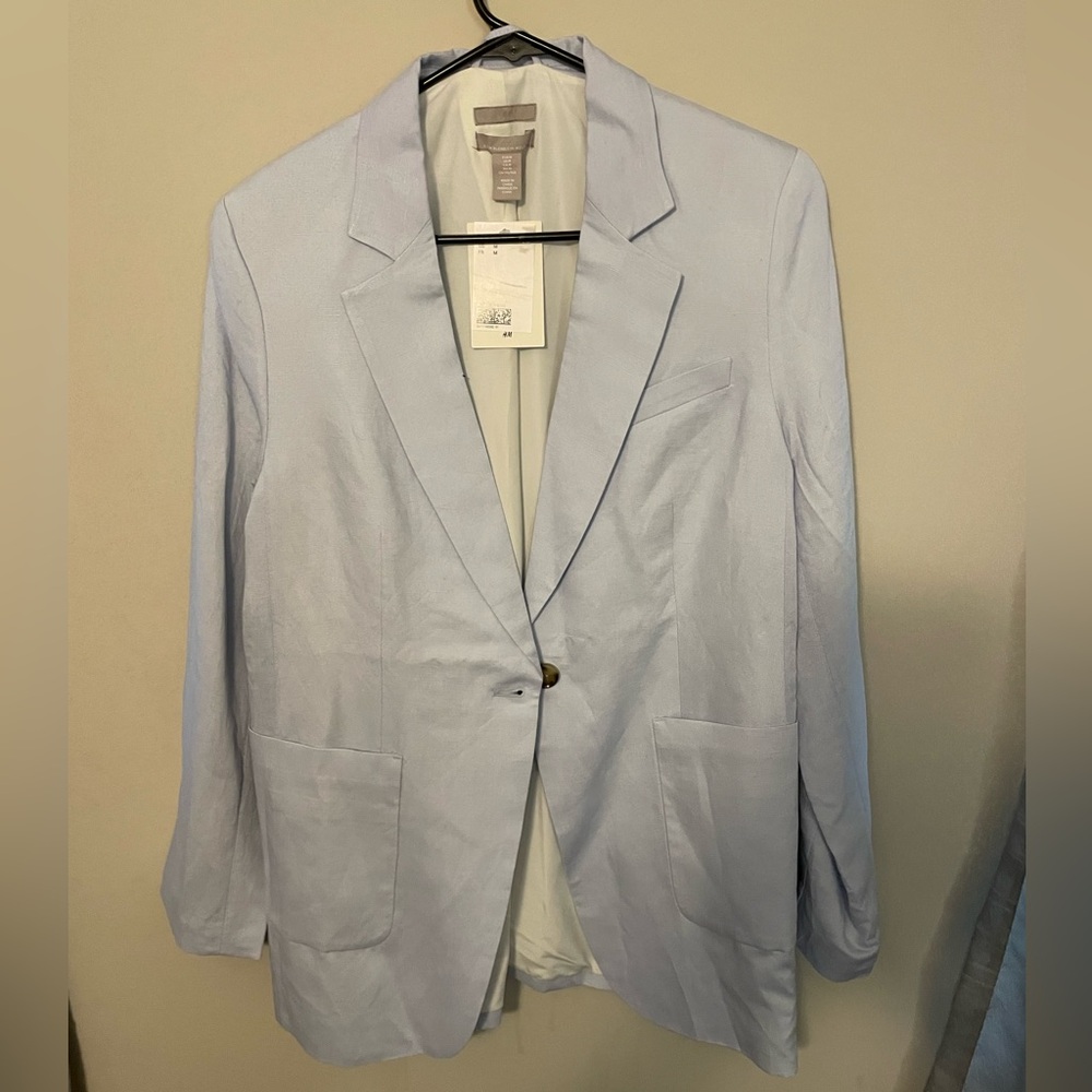 H&M women’s linen blazer with shoulder pads